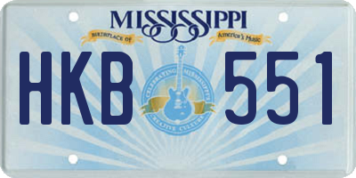 MS license plate HKB551