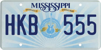 MS license plate HKB555
