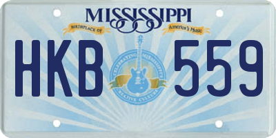 MS license plate HKB559