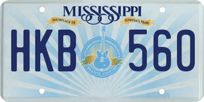 MS license plate HKB560