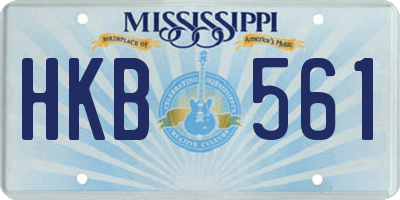 MS license plate HKB561
