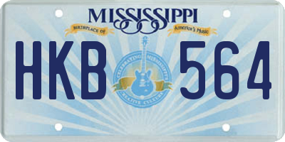 MS license plate HKB564