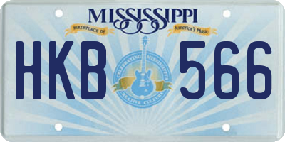 MS license plate HKB566