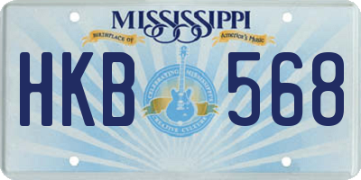 MS license plate HKB568
