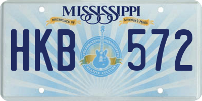 MS license plate HKB572