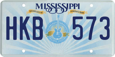 MS license plate HKB573