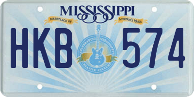 MS license plate HKB574