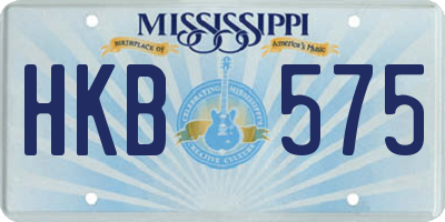 MS license plate HKB575