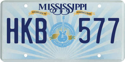 MS license plate HKB577