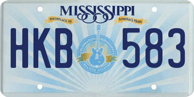 MS license plate HKB583