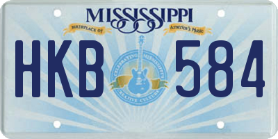 MS license plate HKB584