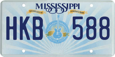 MS license plate HKB588