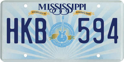 MS license plate HKB594
