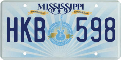 MS license plate HKB598