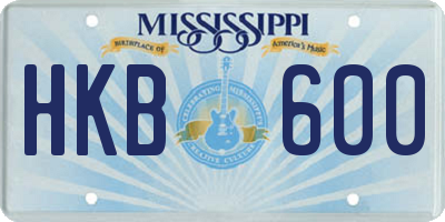 MS license plate HKB600