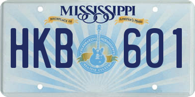 MS license plate HKB601