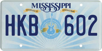 MS license plate HKB602