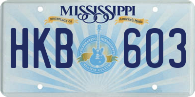 MS license plate HKB603