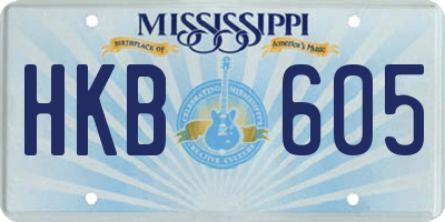 MS license plate HKB605
