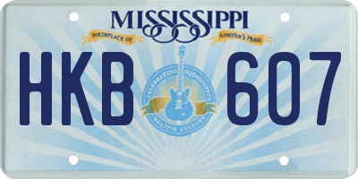 MS license plate HKB607