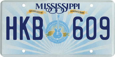 MS license plate HKB609