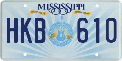 MS license plate HKB610