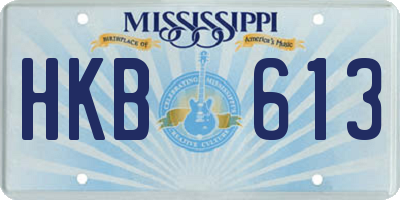 MS license plate HKB613