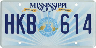 MS license plate HKB614