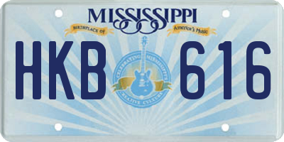 MS license plate HKB616