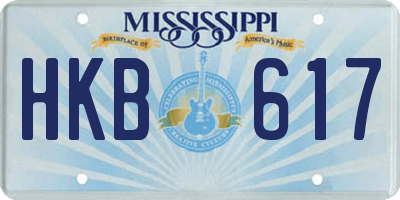 MS license plate HKB617