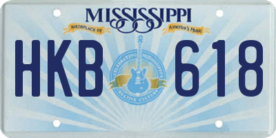MS license plate HKB618