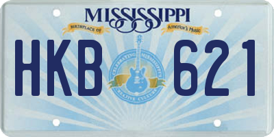 MS license plate HKB621