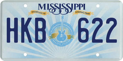 MS license plate HKB622