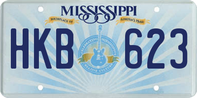 MS license plate HKB623
