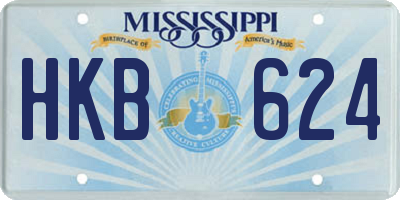 MS license plate HKB624