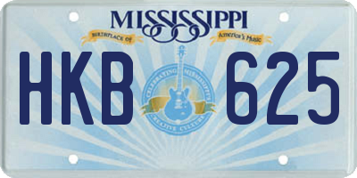 MS license plate HKB625