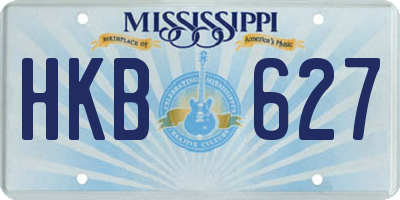 MS license plate HKB627