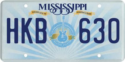 MS license plate HKB630