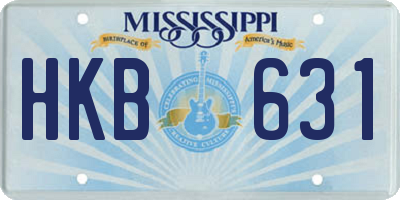 MS license plate HKB631