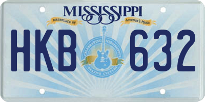 MS license plate HKB632