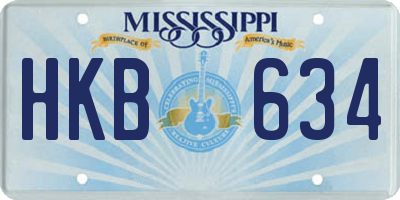 MS license plate HKB634