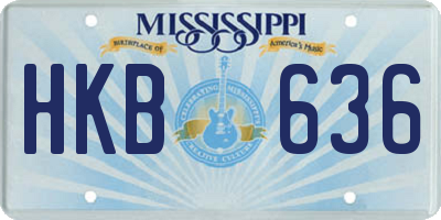MS license plate HKB636