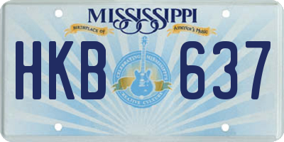 MS license plate HKB637