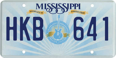MS license plate HKB641