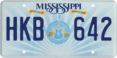 MS license plate HKB642