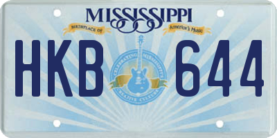 MS license plate HKB644