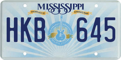 MS license plate HKB645