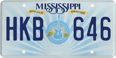 MS license plate HKB646