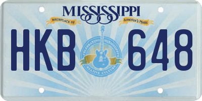 MS license plate HKB648