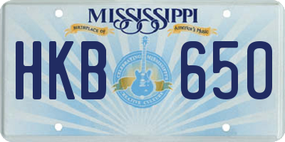 MS license plate HKB650